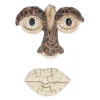 Havefigur, 2-delt træansigt, 10x13x2,5 cm, Brun