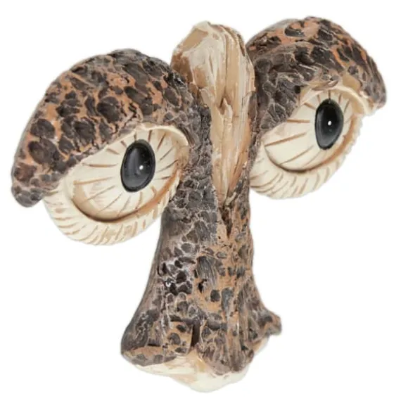 Havefigur, 2-delt træansigt, 10x13x2,5 cm, Brun