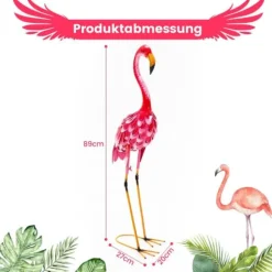 Havefigur Sæt, Flamingo Dekoration 2-delt, 20x27x89 cm