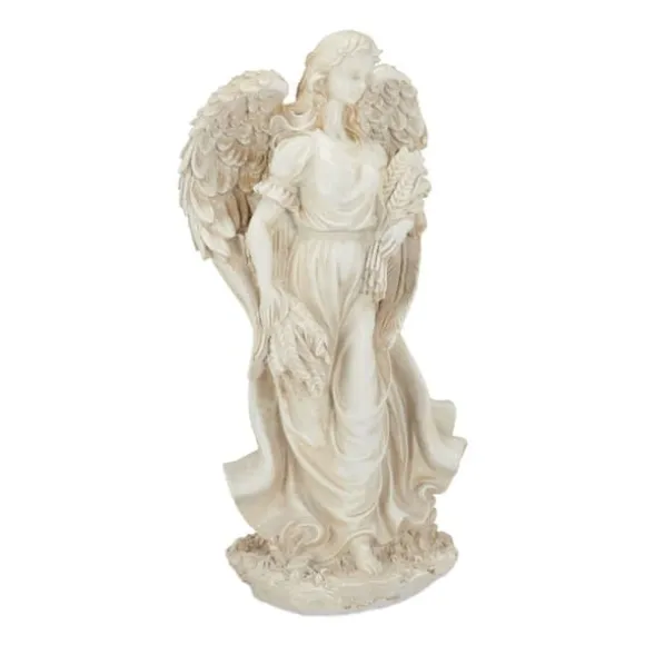 Havefigur, Stående Engel, 46.5x23x14 cm, Hvid