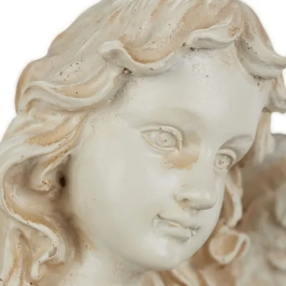 Havefigur, Stående Engel, 46.5x23x14 cm, Hvid