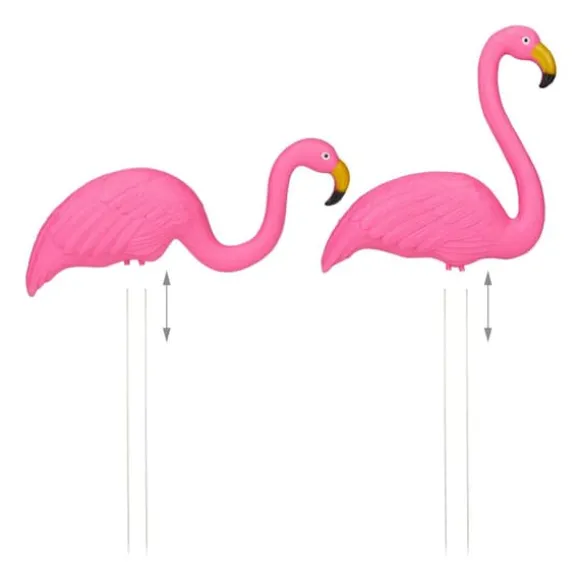 Havefigur-sæt, Flamingo, 70x31,5x7,5 cm, Pink