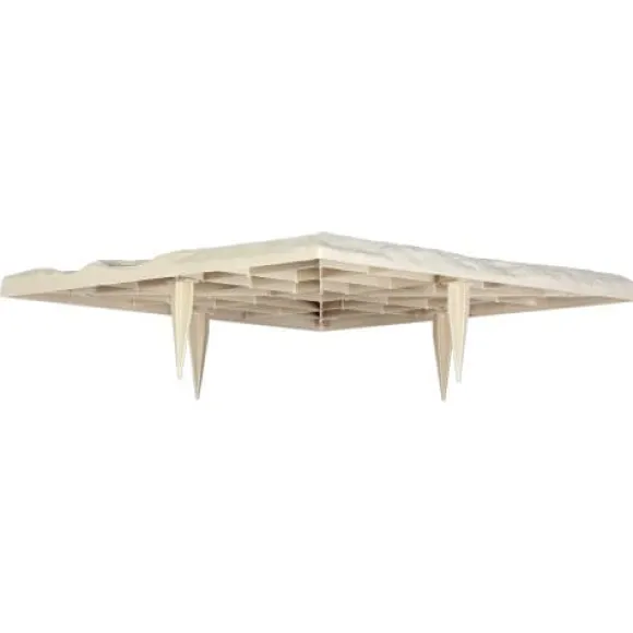 Havefliser, 39,5x39,5x2,6 cm, Beige, Plast