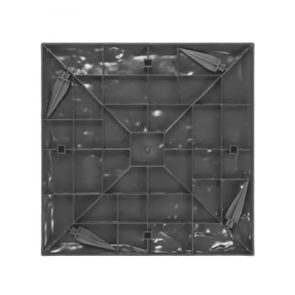Havefliser, 39,5x39,5x2,6 cm, Grå, Plastik