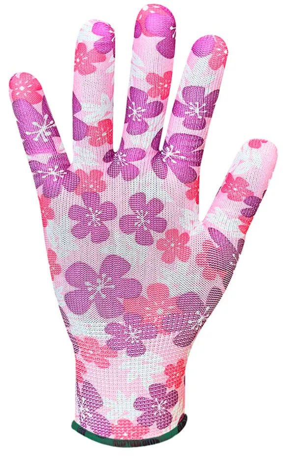 Havehandsker, polyester, blomstermønster, størrelse 20 cm
