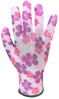 Havehandsker, polyester, blomstermønster, størrelse 20 cm