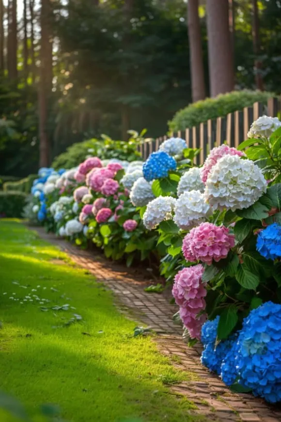 Havehortensia - Sæt med 6 - Hydrangea macrophylla - Højde 25-40cm - ⌀9cm