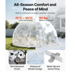 Havekuppel til haven, 360x220 cm, Hvid, PVC