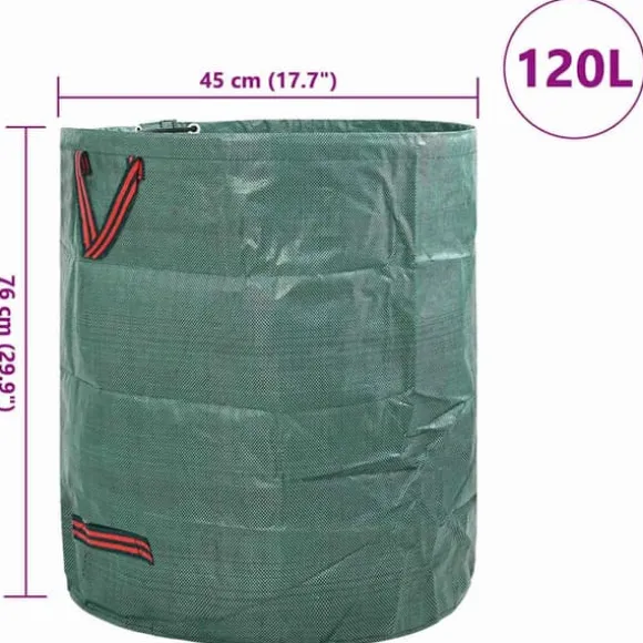 Havematerialeposer 12 stk - Praktiske affaldsposer | Farve: Grøn | Størrelse: 45x45x76 cm