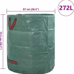 Havematerialeposer 12 stk - Praktiske haveaffaldsposer | Farve: Grøn | Størrelse: 67x67x75.5 cm