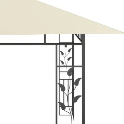 Havemøbler pavillon med myggenet og solcelledrevne LED-lys | Farve: Creme | Størrelse: 4x3x2,73 m