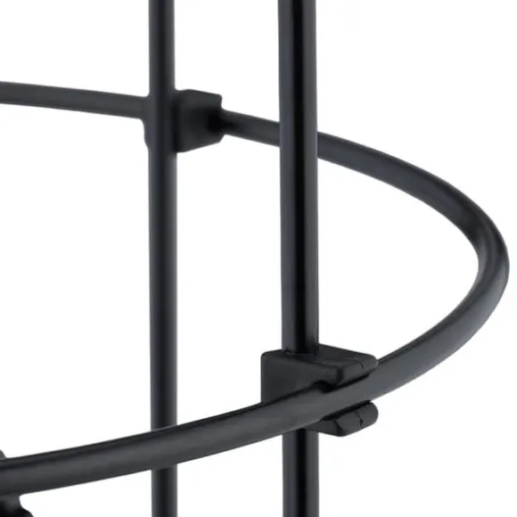 Haveobelisk, sæt med 2 metal planteunderstøtninger, 103x20 cm, sort