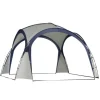 Have-/partytelt 3,5×3,5×2,3 m, solbeskyttelse, glasfiber & polyester, creme/blå