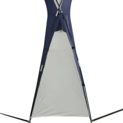Have-/partytelt 3,5×3,5×2,3 m, solbeskyttelse, glasfiber & polyester, creme/blå