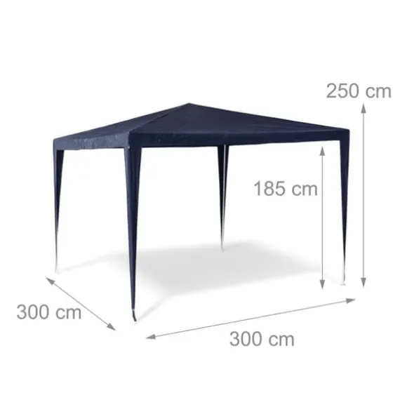Havepavillon, 2,5 x 3 x 3 m, blå