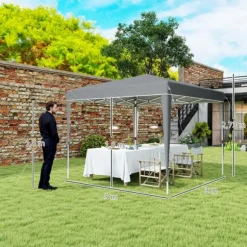 Havepavillon Kane 3 × 3 m, lysegrå