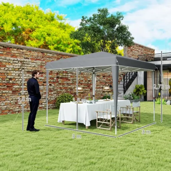 Havepavillon Kane 3 × 3 m, lysegrå