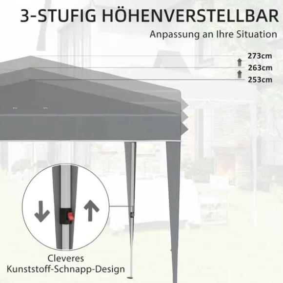 Havepavillon Kane 3 × 3 m, lysegrå