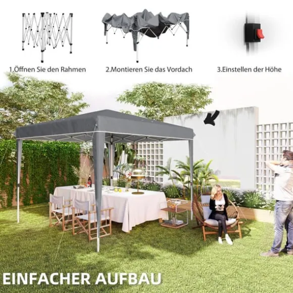 Havepavillon Kane 3 × 3 m, lysegrå