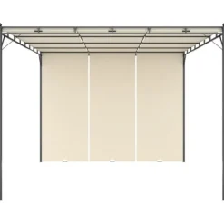 Havepavillon med gardin 4x3x2,25 m - Solbeskyttelse til havefester | Farve: Creme