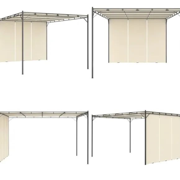 Havepavillon med gardin 4x3x2,25 m cremefarvet - Markise - Markiser - Home & Living