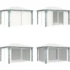 Havepavillon med gardin 400x300 cm aluminium cremefarvet - Pavillon - Pavilloner - Home & Living