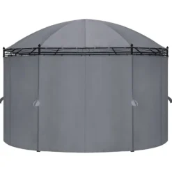 Havepavillon med gardiner - Stærkt stålstel | Størrelse: 520x349x255 cm | Farve: Antracitgrå
