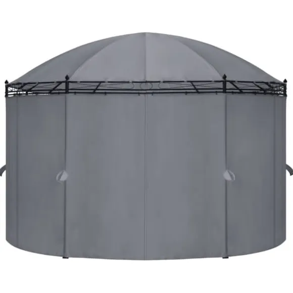 Havepavillon med gardiner - Stærkt stålstel | Størrelse: 520x349x255 cm | Farve: Antracitgrå