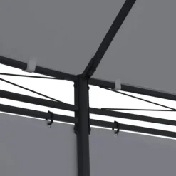 Havepavillon med gardiner - Stærkt stålstel | Størrelse: 520x349x255 cm | Farve: Antracitgrå