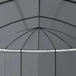 Havepavillon med gardiner - Stærkt stålstel | Størrelse: 520x349x255 cm | Farve: Antracitgrå