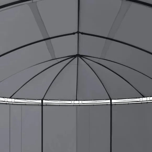 Havepavillon med gardiner - Stærkt stålstel | Størrelse: 520x349x255 cm | Farve: Antracitgrå