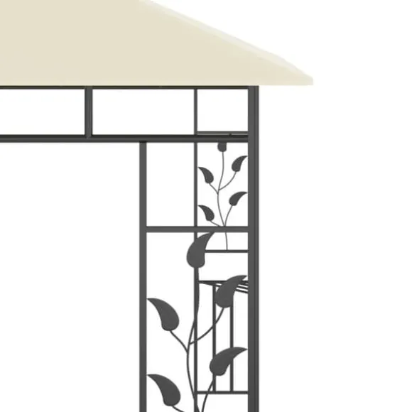 Havepavillon med myggenet - Stabil metalkonstruktion | Farve: Creme | Størrelse: 3x3x2,73 m