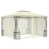 Havepavillon med net 300x300 cm - Ideel til udendørs begivenheder | Farve: Creme