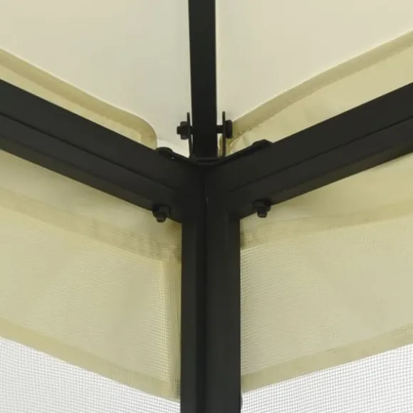 Havepavillon med net 300x300 cm - Ideel til udendørs begivenheder | Farve: Creme