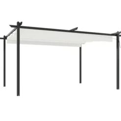 Havepavillon med sammenrulleligt tag 4x3 m cremefarvet - Havepavillon - Havepavilloner - Home & Living
