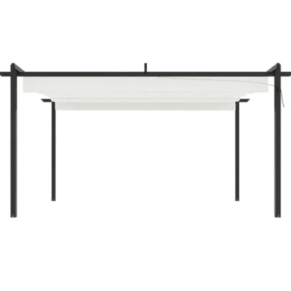 Havepavillon med sammenrulleligt tag 4x3 m cremefarvet - Havepavillon - Havepavilloner - Home & Living