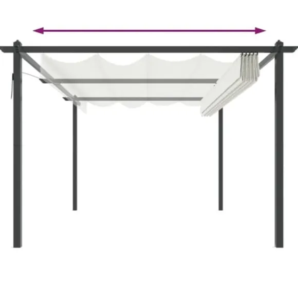 Havepavillon med sammenrulleligt tag 4x3 m cremefarvet - Havepavillon - Havepavilloner - Home & Living