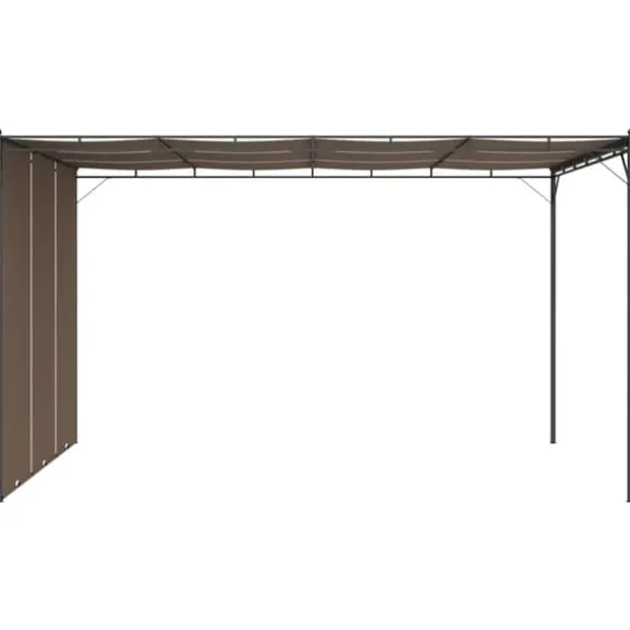 Havepavillon med sidegardin 4x3x2,25 m gråbrun - Markise - Markiser - Home & Living
