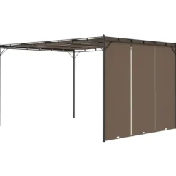 Havepavillon med sidegardin 4x3x2,25 m gråbrun - Markise - Markiser - Home & Living