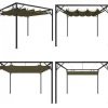 Havepavillon med tilbagetrækkeligt tag 3x3 m 180 g/m² gråbrun - Havepavillon - Havepavilloner - Home & Living