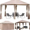 Havepavillon 3x4m med SIDEVÆGGE og gardiner, vandtæt, STÆRKT TELT
