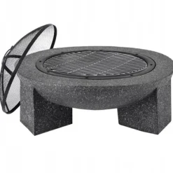 Havepejs til terrasse eller grund - Mørk granit + grill + poker