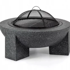 Havepejs til terrasse eller grund - Mørk granit + grill + poker