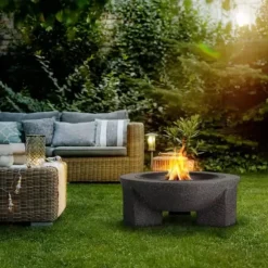 Havepejs til terrasse eller grund - Mørk granit + grill + poker