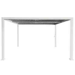 Havepergola 3x4 m med JUSTERBART ALUMINIUMSTAG, hvid, til TERRASSE, stærk