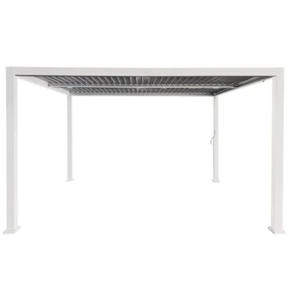 Havepergola 3x4 m med JUSTERBART ALUMINIUMSTAG, hvid, til TERRASSE, stærk