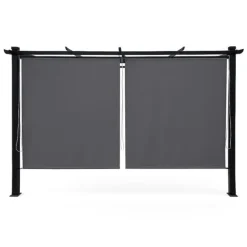 Havepergola 3x4 m stål 2,4 m vandtæt med 4 sidemarkiser