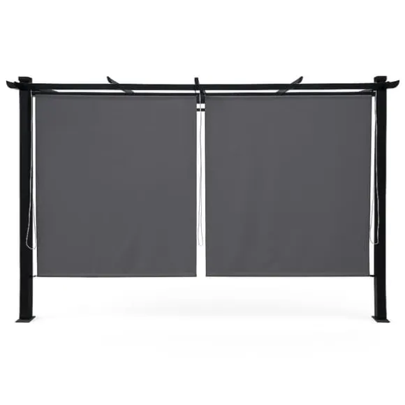 Havepergola 3x4 m stål 2,4 m vandtæt med 4 sidemarkiser