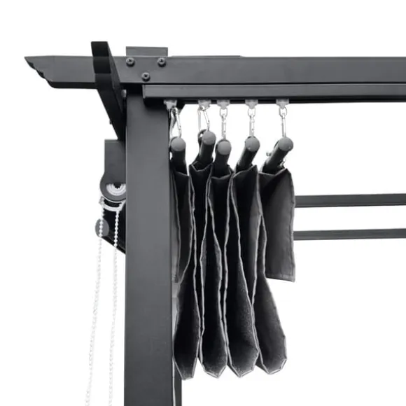 Havepergola 3x4 m stål 2,4 m vandtæt med 4 sidemarkiser