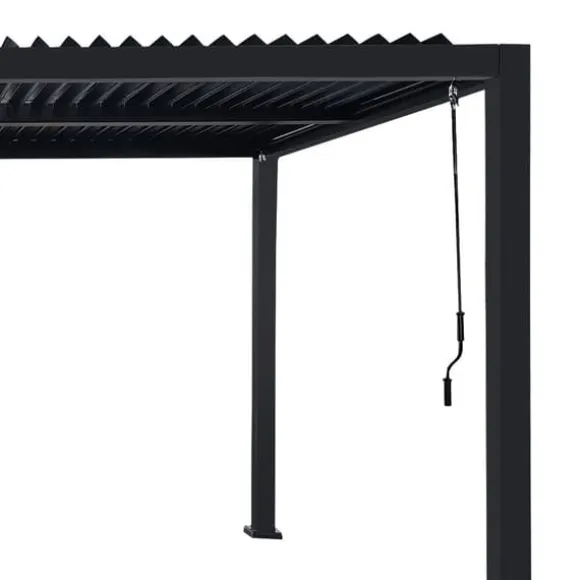 HAVEPergola 3x4m justerbart lameltag ANTRACIT terrasse ALUMINIUM